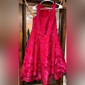 Carmen Marc Valvo Vibrant Pink Floral Jacquard A-Line Skirt